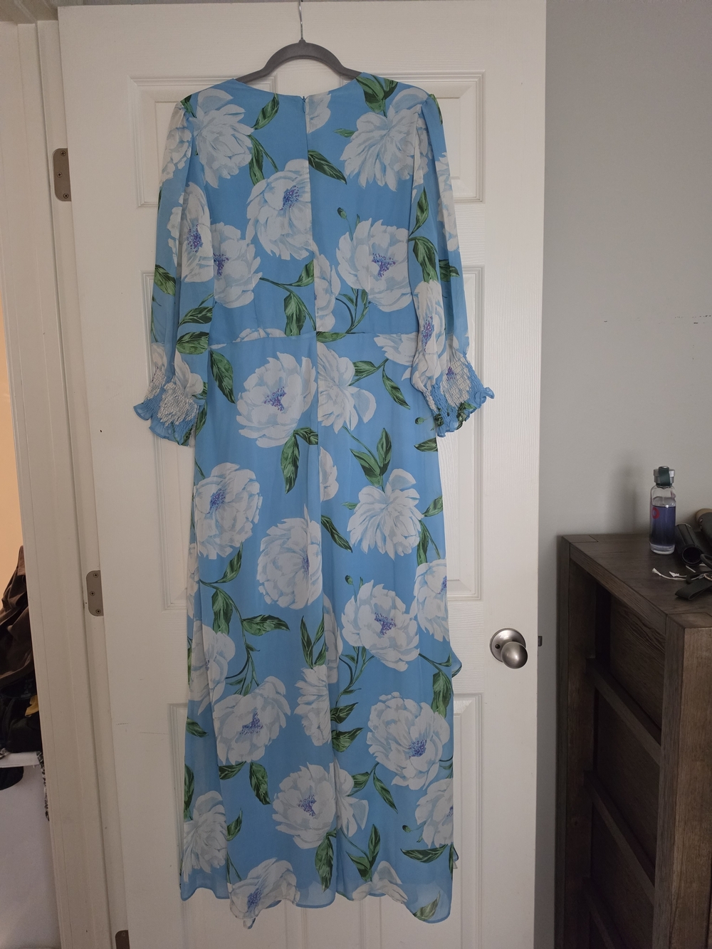 Taylor Sky Blue Floral Ruffle Wrap Maxi Dress - Picture 2 of 3